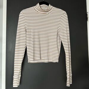 AEO Waffle Striped Long Sleeve Top - Size Large
